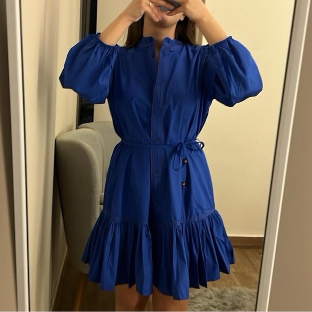 Zara Royal Blue Button-Up Dress